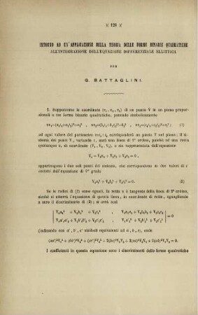 Intorno ad un' applicazione della teoria delle forme binarie quadratiche all'integrazione dell'equazione differenziale ellittica.