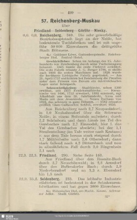 57. Reichenberg - Muskau : über Friedland - Seidenberg - Görlitz - Niesky