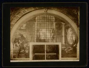 Vatikanpalast (Saal des Heliodors), Rom Stanzen des Raffael (Saal des Heliodors): Ansicht, Fresko »Die Befreiung Petri aus dem Kerker« von Raffael