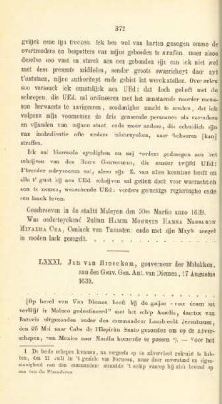 LXXXI. Jan van Broeckom, gouverneur der Molukken, aan den Guov. Gen. Ant. van Diemen, 17 Augustus 1639