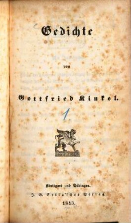 Gedichte, 1
