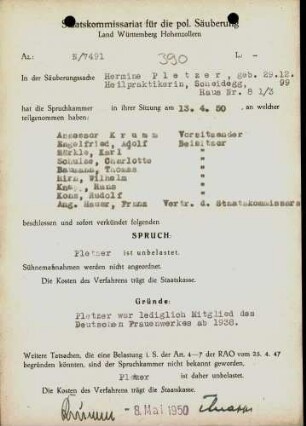 Pletzer, Hermine