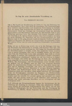 So fing die neue demokratische Verwaltung an