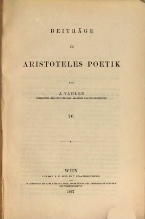 Beiträge zu Aristoteles' Poetik, 4