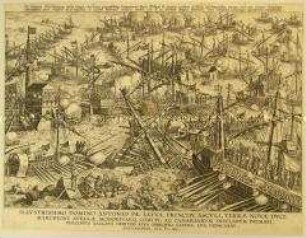 Seeschlacht der Christen gegen die Türken unter Philipp II. bei Lepanto am 7. Oktober 1571