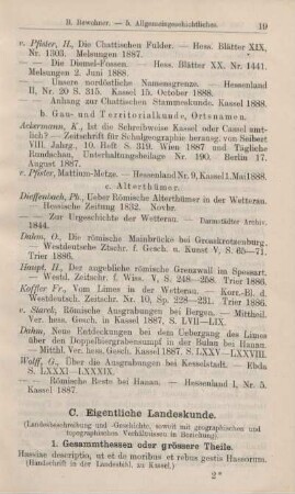 C. Eigentliche Landeskunde.