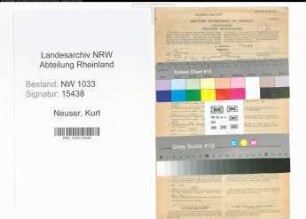 Entnazifizierung Kurt Neuser , geb. 08.05.1922 (Techniker)