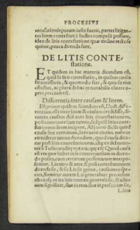 De Litis Contestatione.