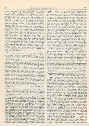 180-181 [Rezension] Franziskanische Studien ; 11.1924