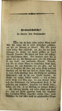 Rede, gehalten am eilften Sonntag nach Pfingsten, als eine Protestantin das katholische Glaubensbekenntniß ablegte