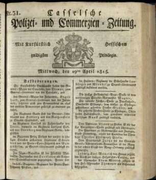 Nr. 31, Mittwoch, den 19ten April 1815