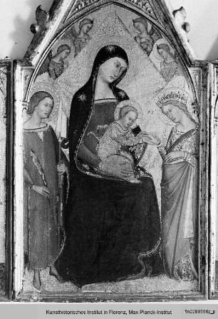 Triptychon : Mystische Vermählung der heiligen Katharina von Siena und der heilige Ansanus