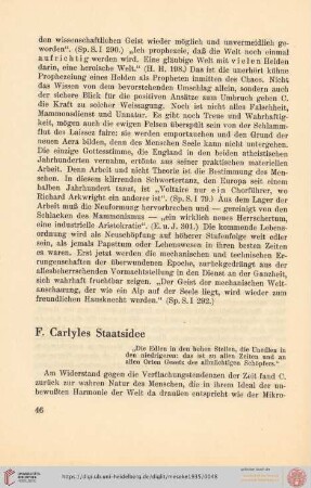 F. Carlyles Staatsidee