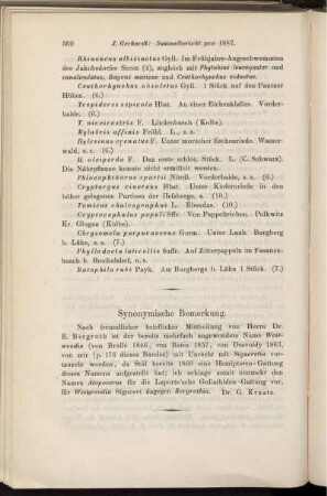 Synonymische Bemerkungen.
