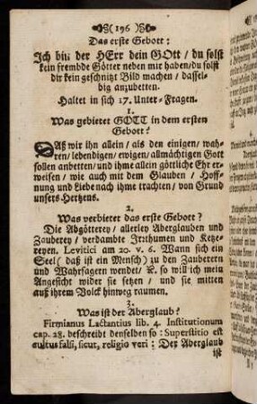 196-203, Das erste Gebott