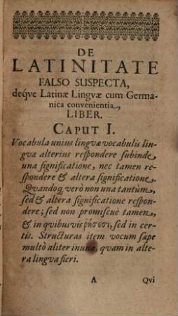 De Latinitate Falso Suspecta, Deque latinae Linguae cum Germanica convenientia, Liber : Adiecti sunt plenissimi Indices