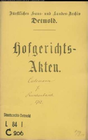 Culemann, Richters Witwe zu Lemgo gegen Johann Ruschenburch in Herford - Schuldforderung