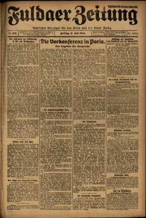 Ausgabe vom Freitag, den 11. Juli 1924.