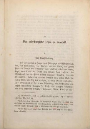 A. Das würzburgische Lehen zu Gersfeld.