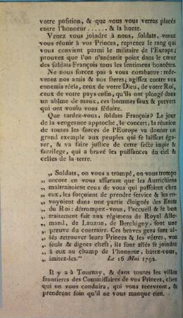 Adresse Aux Troupes Françoises
