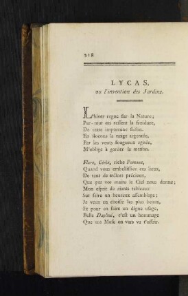 Lycas, ou l'invention des jardins.