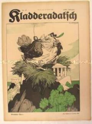 Satirezeitschrift "Kladderadatsch" zur britischen Armee in Griechenland (Titelkarikatur)
