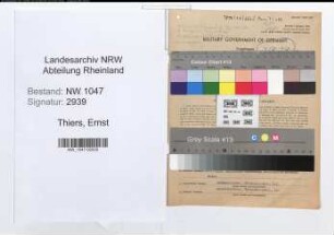Entnazifizierung Ernst Thiers , geb. 14.03.1909 (Angestellter)