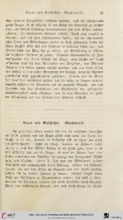 Staat und Geschichte. Machiavelli