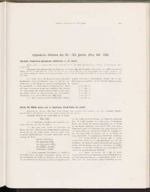 Italienische Arbeiten des XI.-XV. Jahrhs. (Hss. 102-122).