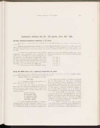 Italienische Arbeiten des XI.-XV. Jahrhs. (Hss. 102-122).