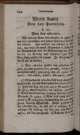 Viertes Kapitel. Von den Partikeln.