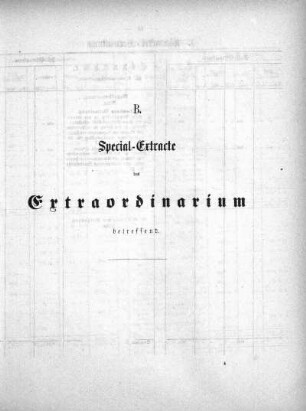 Special-Extrakte das Extraordinarium betreffens
