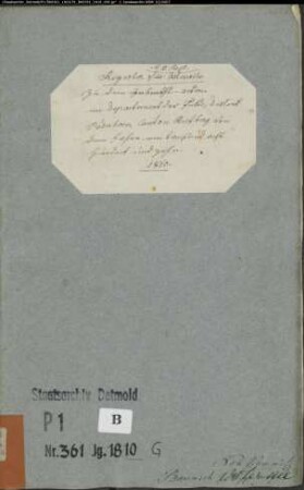Zivilstandsregister der katholischen Gemeinde Oesterwiehe, Kreis Wiedenbrück (GAHT 1810) (Gemeinde: Katholische Gemeinde Oesterwiehe)