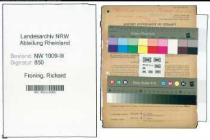 Entnazifizierung Richard Froning , geb. 20.09.1892 (Steuerinspektor)