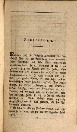 Zweite Reise zur Entdeckung einer nordwestlichen Durchfahrt aus dem atlantischen in das stille Meer in den Jahren 1819 und 1820 in den königlichen Schiffen Hekla und Griper unter den Befehlen von W. E. Parry : nebst einem Anhange über wissenschaftliche und andere Gegenstände