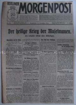 Tageszeitung "Berliner Morgenpost" zum Krieg aus der Sicht des Islam