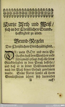 Grund-Regeln Der Christlichen Gleichgültigkeit