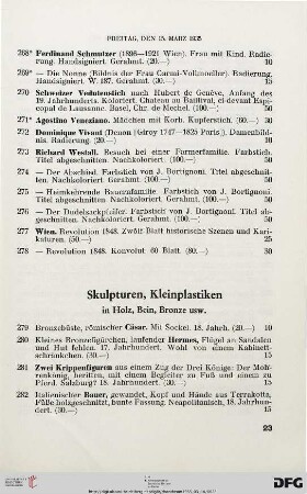 Skulpturen, Kleinplastiken (Nr. 279-313)
