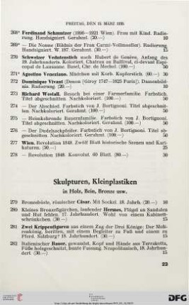 Skulpturen, Kleinplastiken (Nr. 279-313)