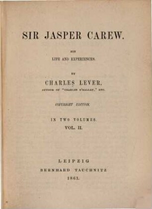 Sir Jasper Carew, his life and experiences, 2