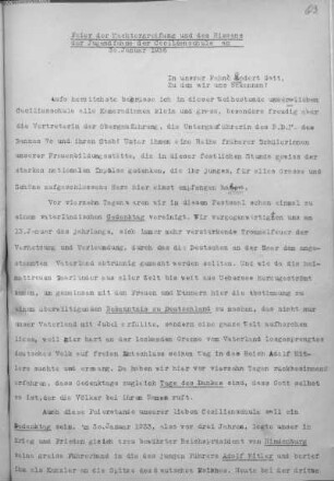 Hissen der H. J. Fahne.