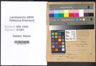 Entnazifizierung Martin Siebert , geb. 15.08.1887 (Inspektor)