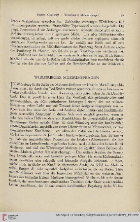Neue Folge 32 = Jahrgang 56: Würzburger Museumsfragen