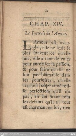 Chap. XIV. Le Portrait de l'Amour