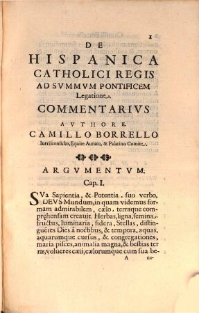 De hispanica Catholici Regis ad Summum Pontificem Legatione Commentarius