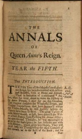 History of the reign of Queen Anne, digested into annals. 5. 1707