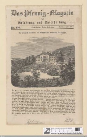 Die Heilanstalt für Nerven- und Gemüthskranke Kennenburg bei Eßlingen