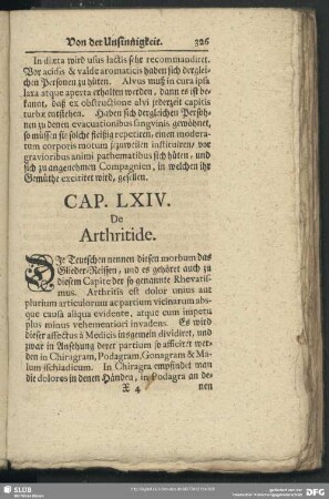 Cap. LXIV. De Arthritide