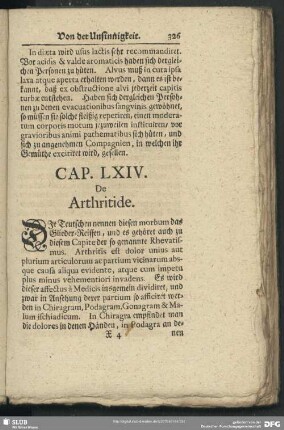 Cap. LXIV. De Arthritide
