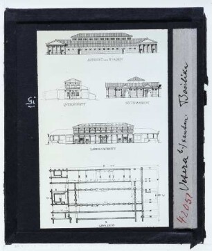 Xanten, römisches Legionslager Vetera : Basilika (Grundriss, Schnitte, Ansichten)